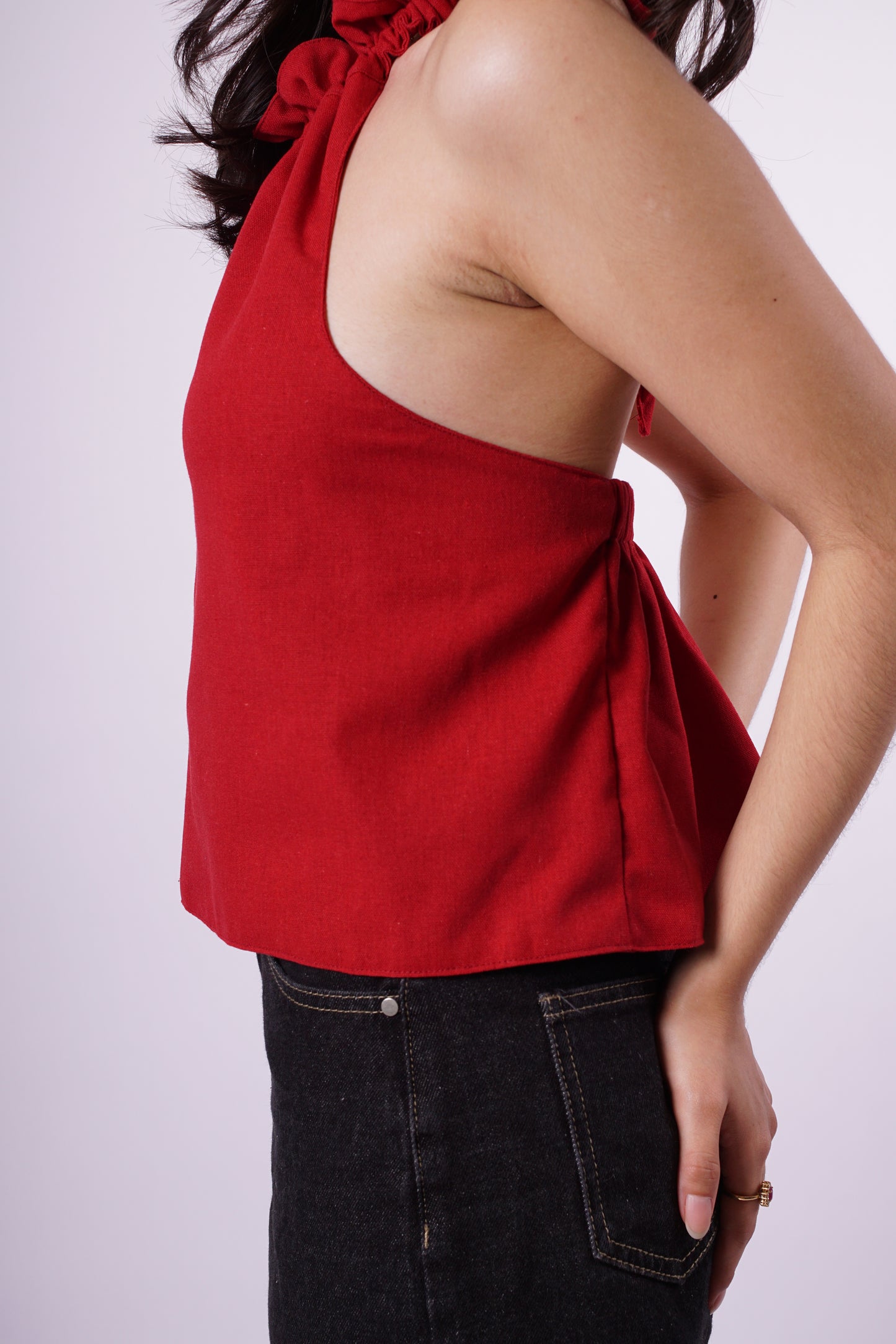 CORA Ruffled Halter Top