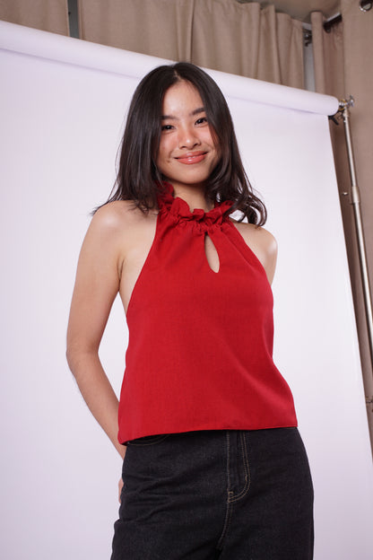 CORA Ruffled Halter Top