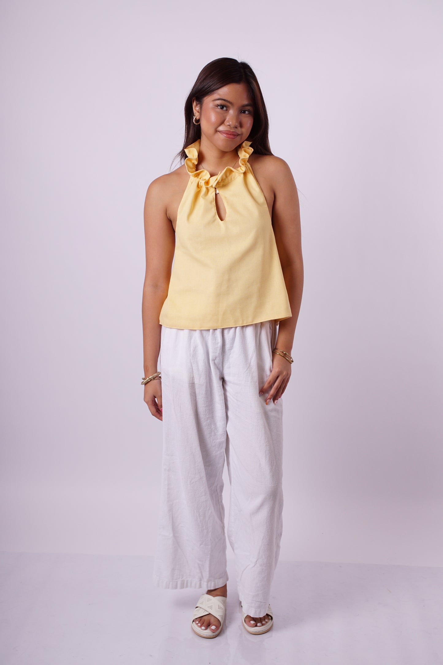 CORA Ruffled Halter Top